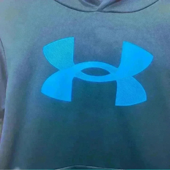 Boys Under Armour Fleece Big Logo Hoodie, Size YLG, Color Blue Note/Radar Blue - Picture 2 of 10